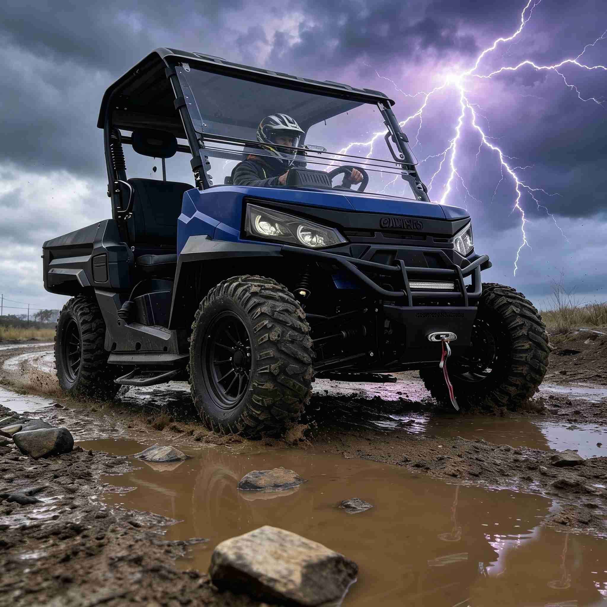 10KW AC Motor Electric UTV 4WD 150Ah Μπαταρία 350kg Κρεβάτι Cargo
